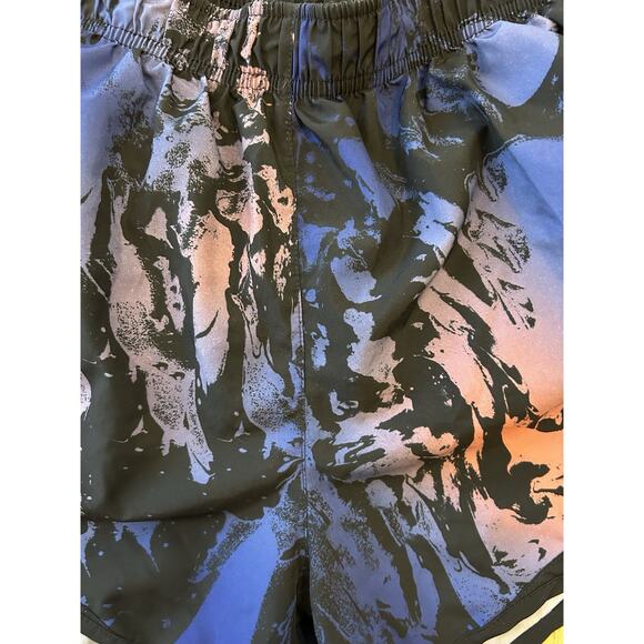 NIKE Dri Fit Women’s Running Shorts Tempo Blue Print Retro Gym Athletic Small - Picture 4 of 6